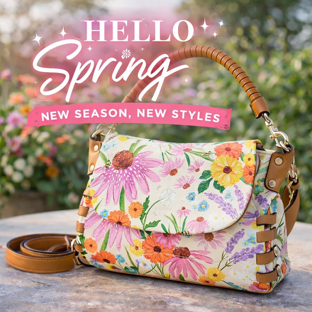 Aimee Kestenberg Zen Convertible Crossbody Floral Leather Shoulder - Picture 4 of 16